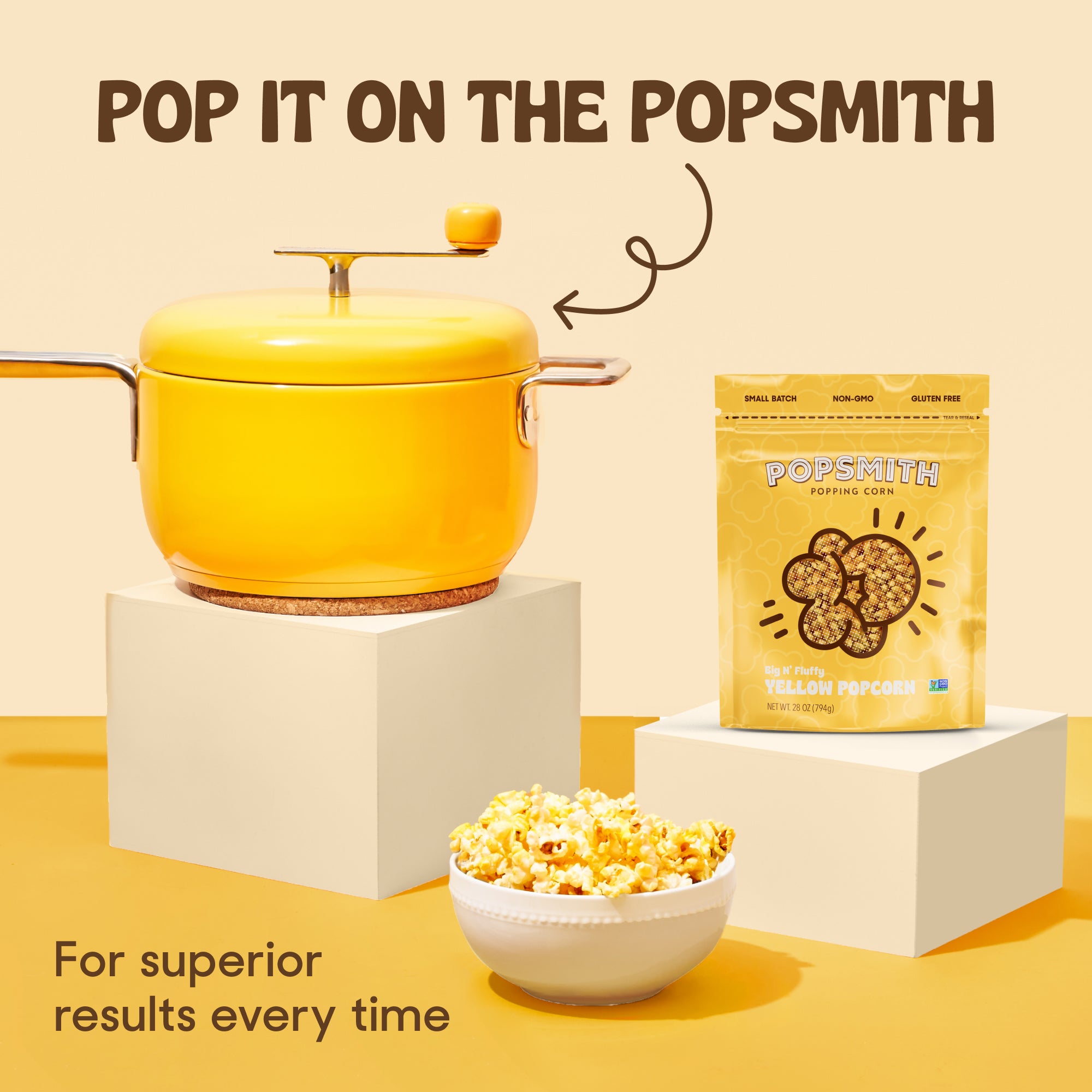 Yellow and White Popping Corn Kernels - Popsmith