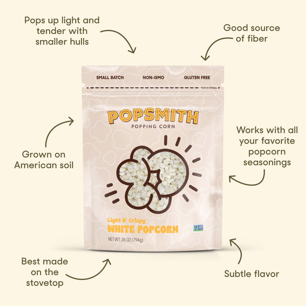 Yellow and White Popping Corn Kernels - Popsmith